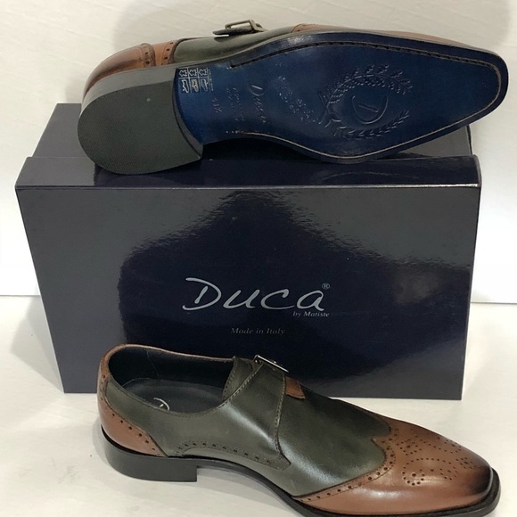 Duca shoes monk strap wingtip slip on Italian